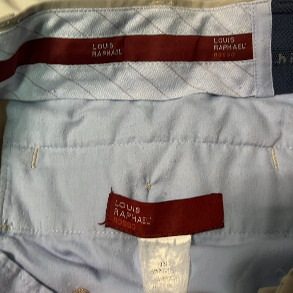 Louis Raphael Pleated Cuffed Khaki Dress Pants - 33x29 - Picture 7 of 8